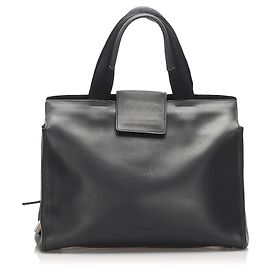 Prada cabas en cuir noir Noir