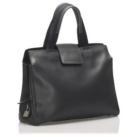 Prada-Prada Black Leather Tote Bag-Black