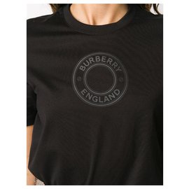 Burberry-Camiseta con logo estampado BURBERRY NEGRO-Negro