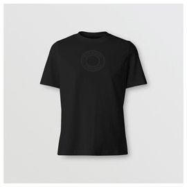 Burberry-BURBERRY Camiseta de algodón con logo NEGRO-Negro