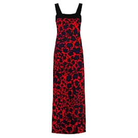 Diane Von Furstenberg-Robe longue en soie DvF Lourosa-Noir,Rouge,Violet