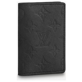 Louis Vuitton Monogram Shadow Pocket Organizer Black Leather Black