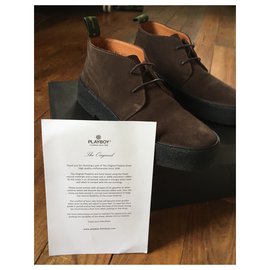 Autre Marque-PLAYBOY - ORIGINAL CLASSIC CHUKKA - BROWN SUEDE-Dark brown
