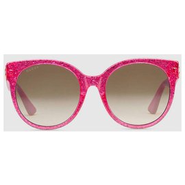 Gucci-LUNETTES DE SOLEIL GUCCI ROSE NOUVEAU-Rose