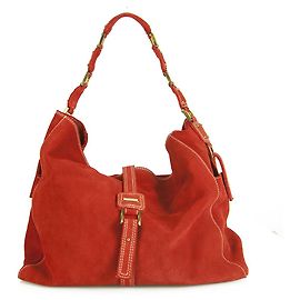 Dsquared2 DSquared DS2 Red Suede Leather Large Hobo Shoulder bag Goldtone hardware Red