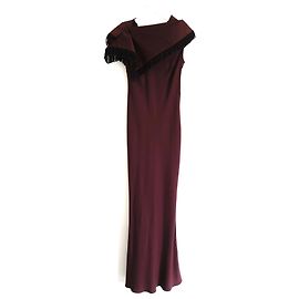 John Galliano AW09 Abendkleid mit Fransen Pflaume