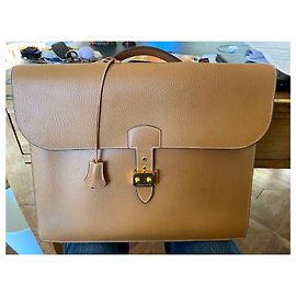 Hermès Beige Leather Document Holder Beige