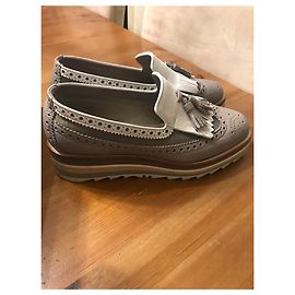 Santoni Leather Lace Ups Gray Other