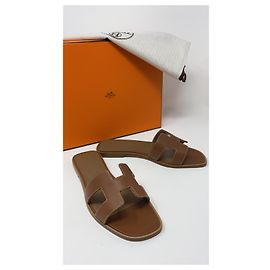 Hermès HERMES ORAN SANDAL GOLD FARBE NEU Braun