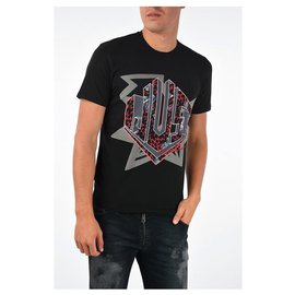 Just Cavalli-Camiseta Just Cavalli con logo negro Talla M-Negro,Multicolor