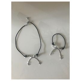Dior Ensembles de bijoux Noir Argenté