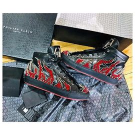 Baskets Philipp Plein en cuir noir Noir