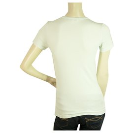 Céline-Blusa de manga curta feminina Celine Light Blue Lantejoulas Fishes - Tamanho S-Azul