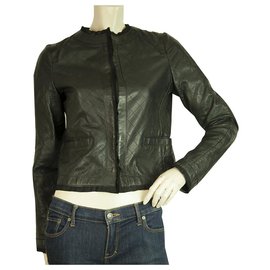 Dolce & Gabbana-Dolce & Gabbana Black Quilted Lambskin Cropped Leather Jacket size 40-Black