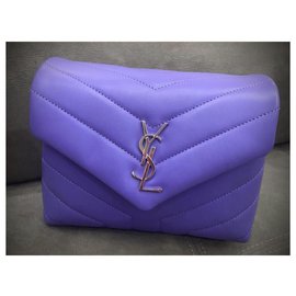 Saint Laurent-Brinquedo Lou Lou em couro-Roxo