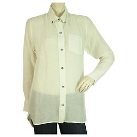 Isabel Marant Etoile Vanilla Off White Button Down Wear to Work Shirt Top sz 36 Cream