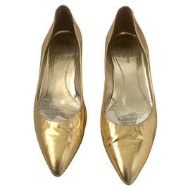 Sergio Rossi-Sapatos de salto baixo dourados-Dourado