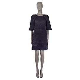 CHANEL Robe maille Paris Séoul cruise 2016 Sublime T36 Blu
