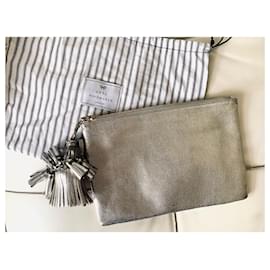 Anya Hindmarch-Leather Clutch Bag .-Silvery