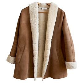 manteau peau lainée ba&sh Caramel