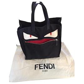 Fendi-Sac à main cabas Fendi Monster-Bleu Marine