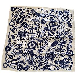 Chanel Foulard Weiß Blau