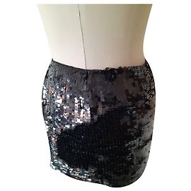 Stella Forest Sequin Party Skirt Black Black Gold hardware