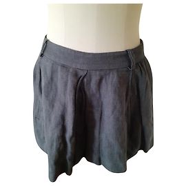 Saia Maje Cinza Escuro Algodão Lã Viscose Cinza antracite