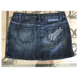 Guess-Skirts-Silvery,Blue,Light blue