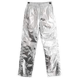Mm6 Silver Track Pants Silvery