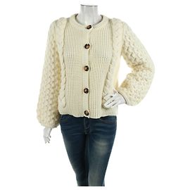 Cardigan Gestuz Blanc Laine et Acrylique Taille L Blanc