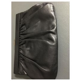 Pura Lopez-Clutch-Taschen-Schwarz,Silber Hardware
