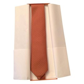 Hermès-hermes tie-Orange
