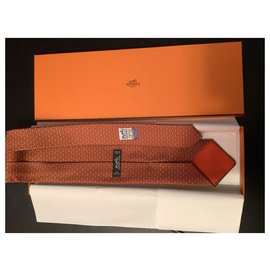 Hermès-corbata de hermes-Naranja