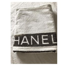 Chanel-Asciugamano da bagno Chanel-Bianco sporco