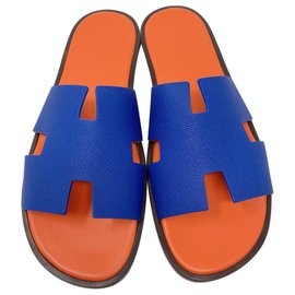 Hermès-HERMES SANDALE IZMIR EPSOM 44,5 IT-Blue,Orange