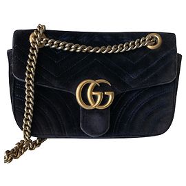 Gucci Mormont Leather Handbag Black Black