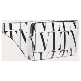 Valentino-VALENTINO GARAVANI RIÑONERA VLTN TIMES DE PIEL-Negro,Blanco