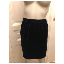 Pierre Cardin-s velvet skirt-Navy blue