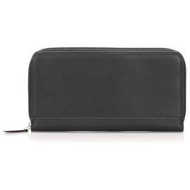 Autre Marque-Ferragamo Black Leather Long Wallet-Black