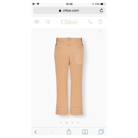 Chloé-Pantalones Chloe-Crema