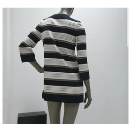 Chanel-Chanel Striped Silk Tunika-Kleid Gr 38-Mehrfarben