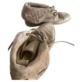 Espadrilles Louis Vuitton Monogram Beige Daim Beige
