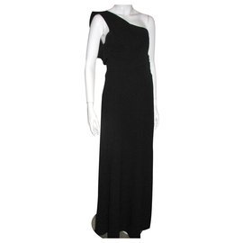 Tara Jarmon-One shouldered long dress-Black