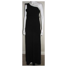 Tara Jarmon-One shouldered long dress-Black