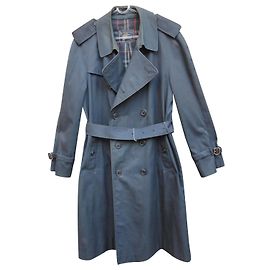 trench da uomo vintage Burberry 52 Blu navy