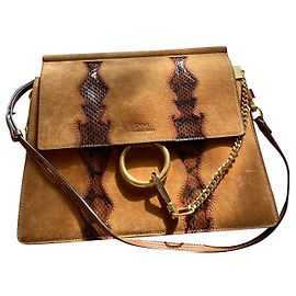 Bolso de pitón Céline Amazing Castaño