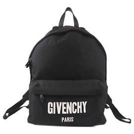Mochila de nailon negra con logo de Givenchy Negro Blanco
