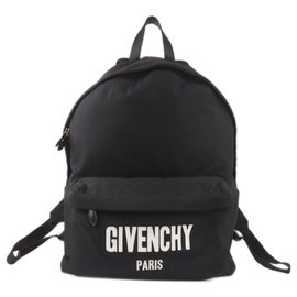 Givenchy Black Logo Nylon Backpack Black White