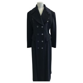 Barbara Bui Black Wool Long Coat Black